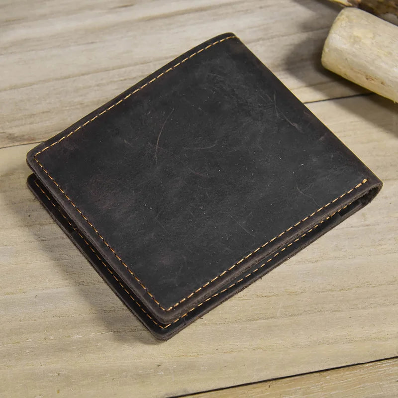 Simple Design Leather Short Wallet for Men Male Real Cowskin Card Purse Mini Men's Slim Purse Men Wallet Thin Porte Monnaie 2023