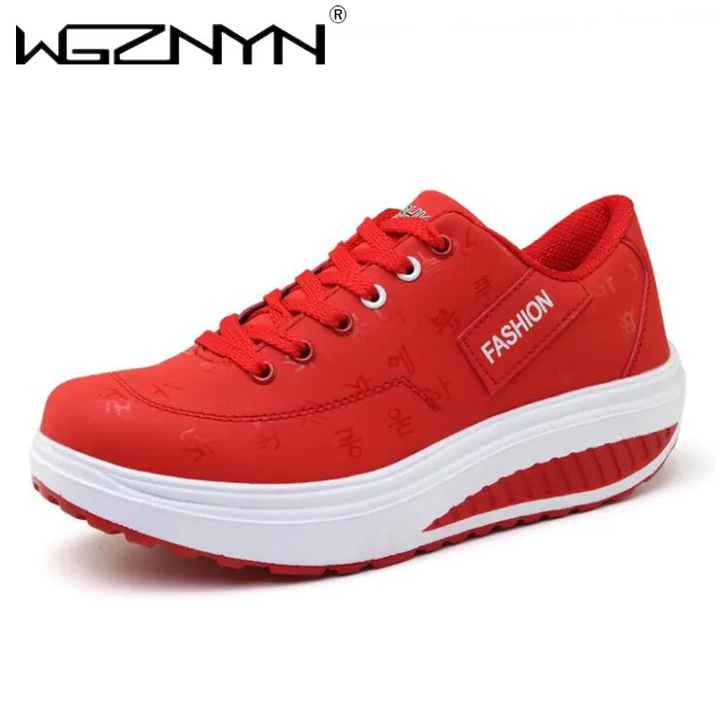 Women Sneakers Solid Wedge Casual Sport Shoes Woman Sneakers Women Outdoor Shoes Woman Lace-up Female Sneakers Zapatillas Mujer