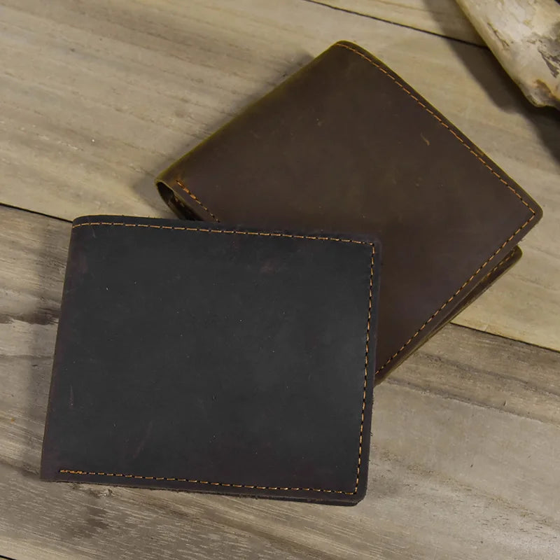 Simple Design Leather Short Wallet for Men Male Real Cowskin Card Purse Mini Men's Slim Purse Men Wallet Thin Porte Monnaie 2023