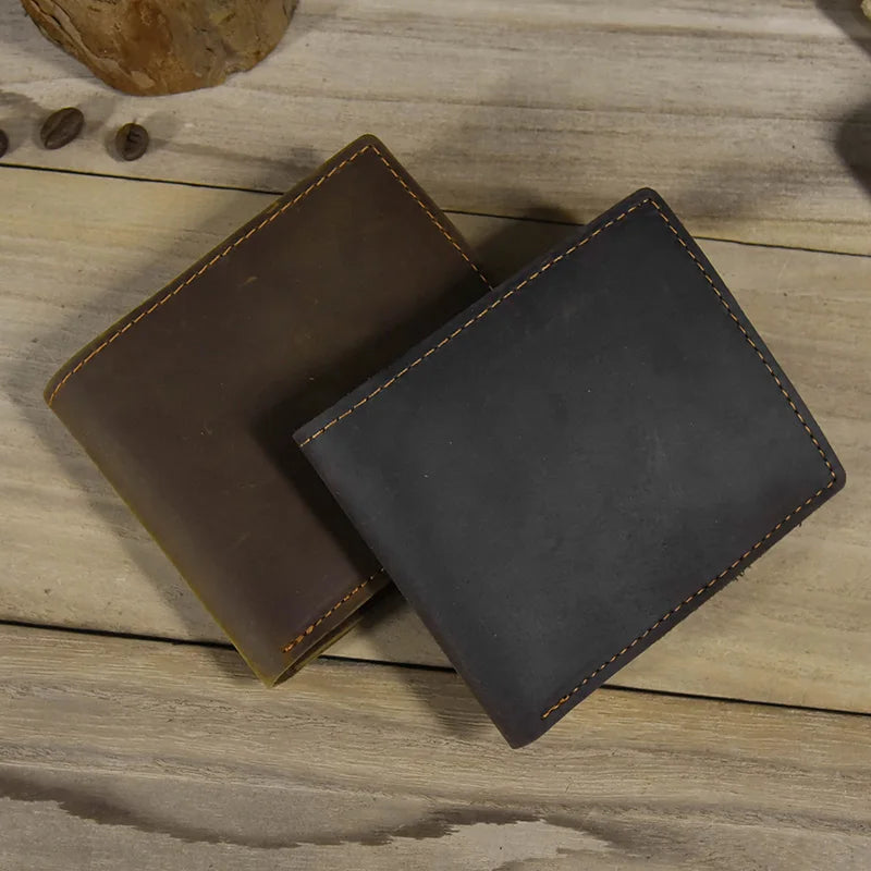 Simple Design Leather Short Wallet for Men Male Real Cowskin Card Purse Mini Men's Slim Purse Men Wallet Thin Porte Monnaie 2023