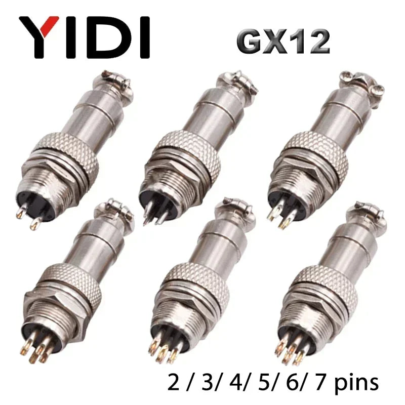 10set GX12 2/3/4/5/6/7 Pin 12mm Aviation Connector Male + Female L88-93 Circular Air Socket Plug Electrical Wire Panel Connector