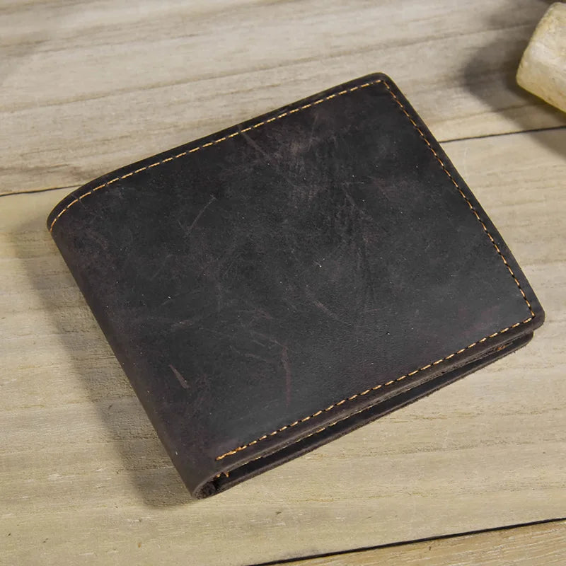 Simple Design Leather Short Wallet for Men Male Real Cowskin Card Purse Mini Men's Slim Purse Men Wallet Thin Porte Monnaie 2023