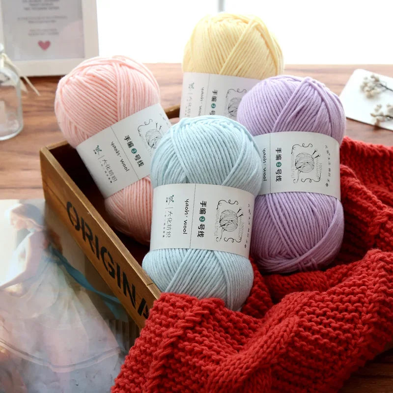 6Ply 100g/Roll coloful bulky milk cotton yarn for Heavy sweater Suitable for knitting men's winter sweaters Knitting Materia