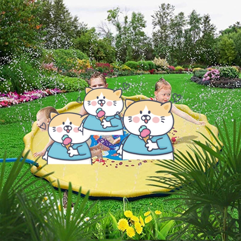 100/170cm Children Play Water Mat Outdoor Game Toy Lawn For Children Summer Pool Kids Games Fun Spray Water Cushion Mat Toys