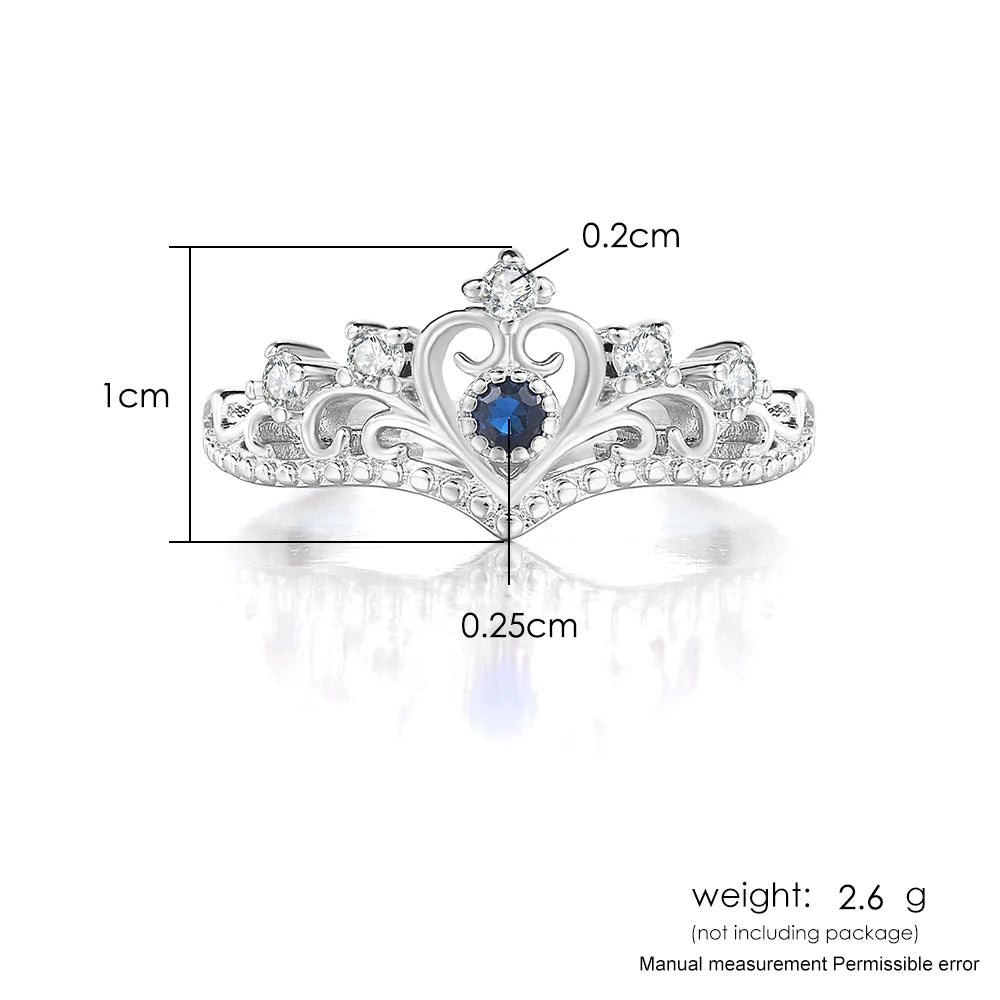 ZHOUYANG Crown Rings For Girls Party Finger Rings Rose Gold Color Brand Crystal Jewelry for women Anel KBR212