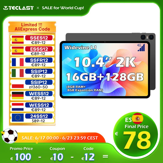 TECLAST T40HD Gaming Tablet, 10.4 inch Android 13 Phablet, 8GB (+ 8GB expand) RAM + 128GB ROM (TF 1TB), T606 octa-core, 2000x1200 FHD 2K, dual SIM + 5GWiFi, 13MP/BT5/Type-C/GPS/7200mAh/metal body/Widevine L1
