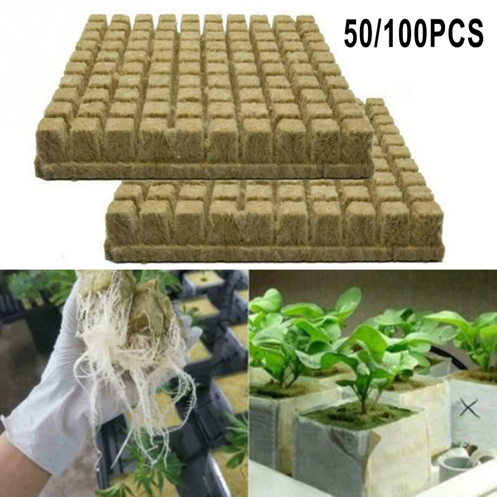 50/100Pcs Plant Starter Grow Starter Cubes Plug For Garden Greenhouse Orchard Sun Room Hydroponic Grow Media Cloning Plant