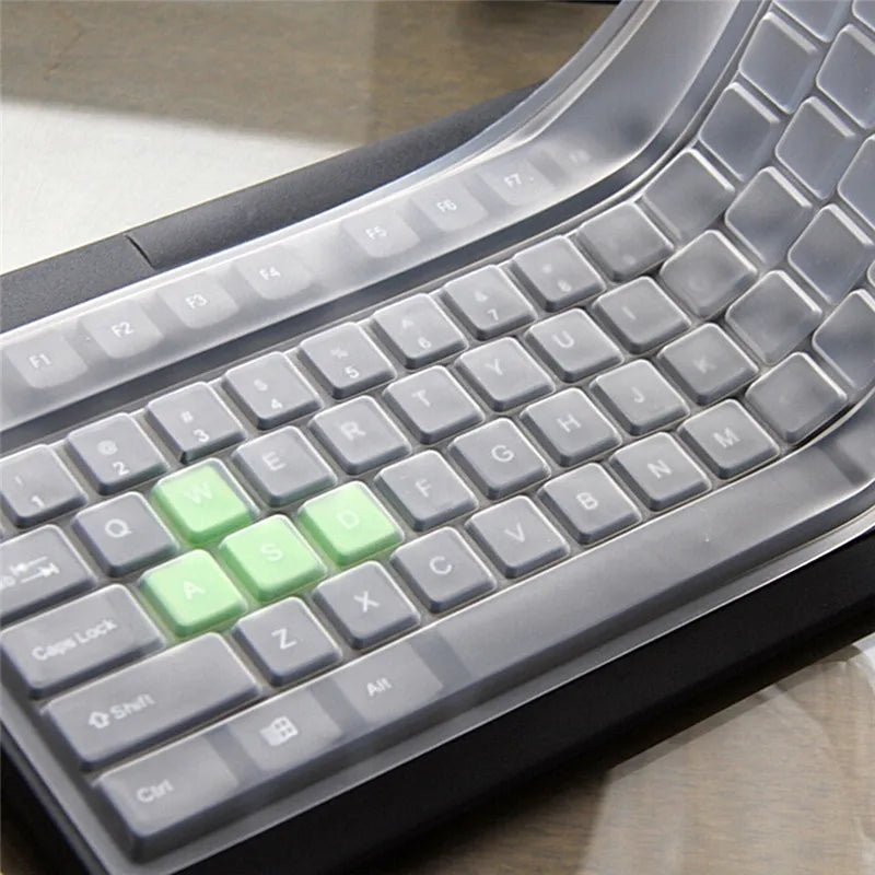 1pc Universal Waterproof Silicone Desktop Computer Keyboard Cover Clear Skin Protector Film Shell Dust-Proof Protective Film