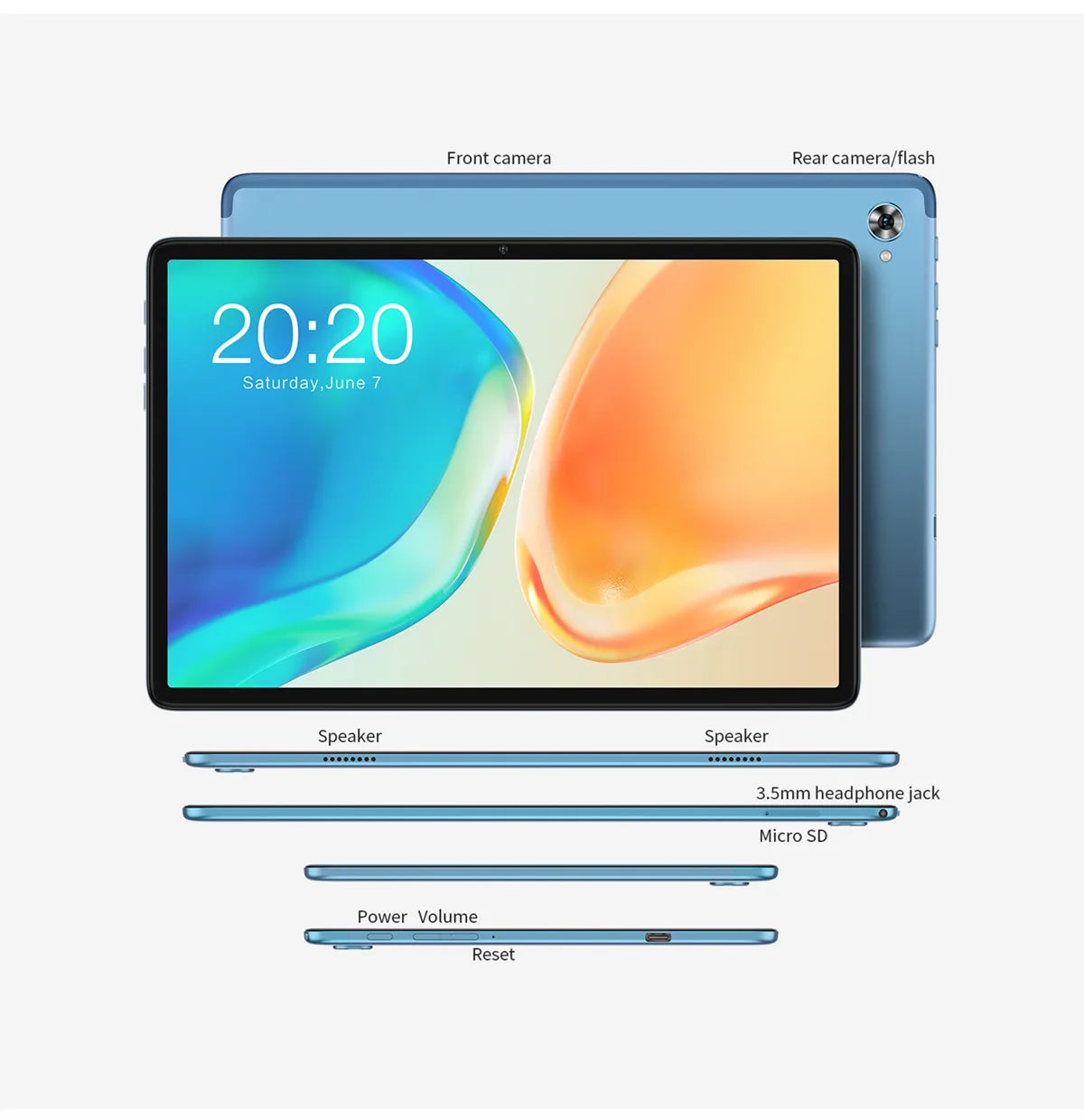 Teclast M40 Plus 10.1 inch Tablet Android 12 1920x1200 8GB RAM 128GB ROM MT8183 8 cores GPS Type-C Metal body 7000mAh GPS