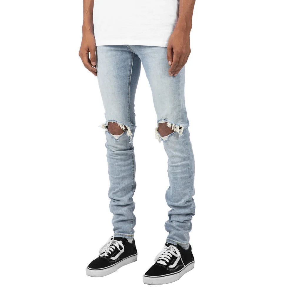 Hole Ripped Men Jeans Fashion Skinny High Street Jeans