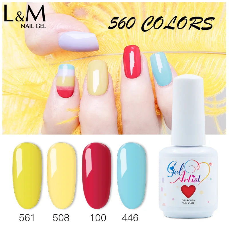 Ibdgel 12 Colors 15ML Nail Gel Polish Nail Accessories Semi-permanent Varnish Nail Art Nail Soak Off LED UV Gel Nail Venalisa