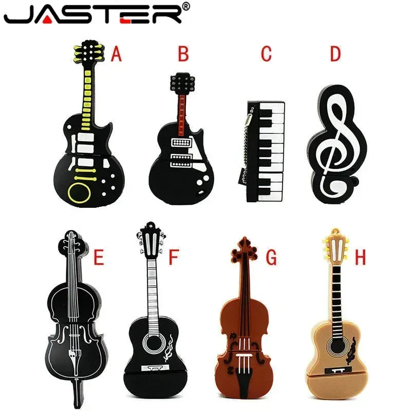 JASTER 8 Styles Musical Instruments Model Pendrive 4GB 16GB 32GB 64GB 128GB USB Flash Drive Violin/Piano/Guitar