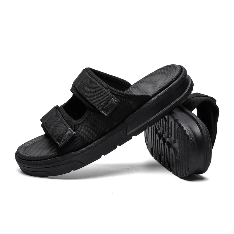 Men's Sandals Luxury Brand Summer Men Slippers Shoes Beach Slipper Open Toe Hook&loop Wear-resisting Sandals Schoenen Mannen