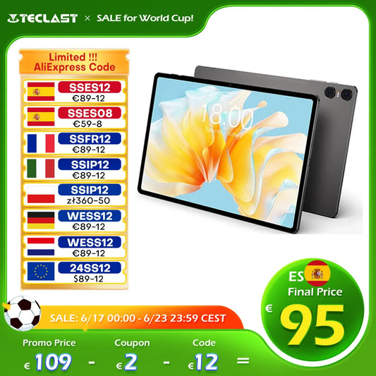 TECLAST tablet T40 Air, Android 13, 8GB RAM, ROM 256GB, 10,4 inch, 7200mAh, fast charging, 2000x1200, UNISOC T616, 8 cores, 4G network, Wifi