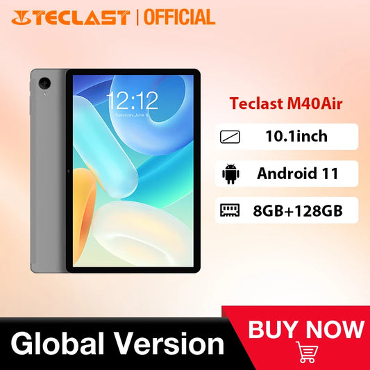 Teclast M40 Air 10.1 Inch BOE Tablet 1920x1200 FHD 8GB RAM 128GB UFS2.1 P60 Octa Core Android 11 Tablets 4G Network GPS Type-C