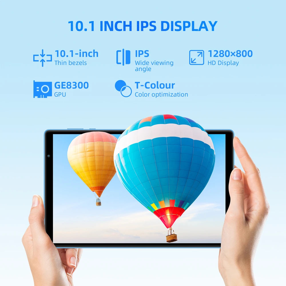 Teclast P25T 2023 Android 12 Tablet 10.1 inch IPS 1280x800 4GB RAM 64GB ROM 2.4G+5G Wi-Fi 6 BT 5.0 Type-C Dual Cameras