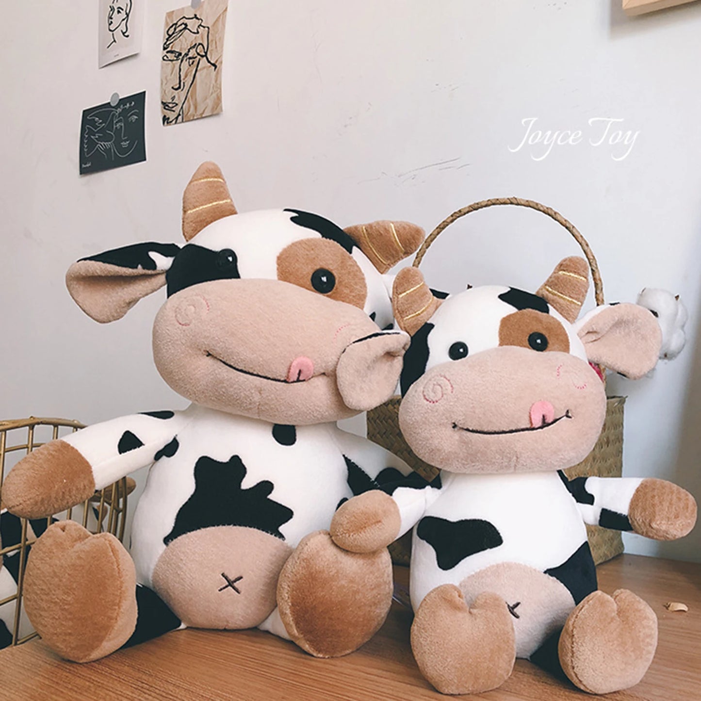 New Cute Milk Cow Plush Toy Animal Stuffed Doll Festival Present Birthday Gift Home Decoration Birthday Gift For Girls Boys