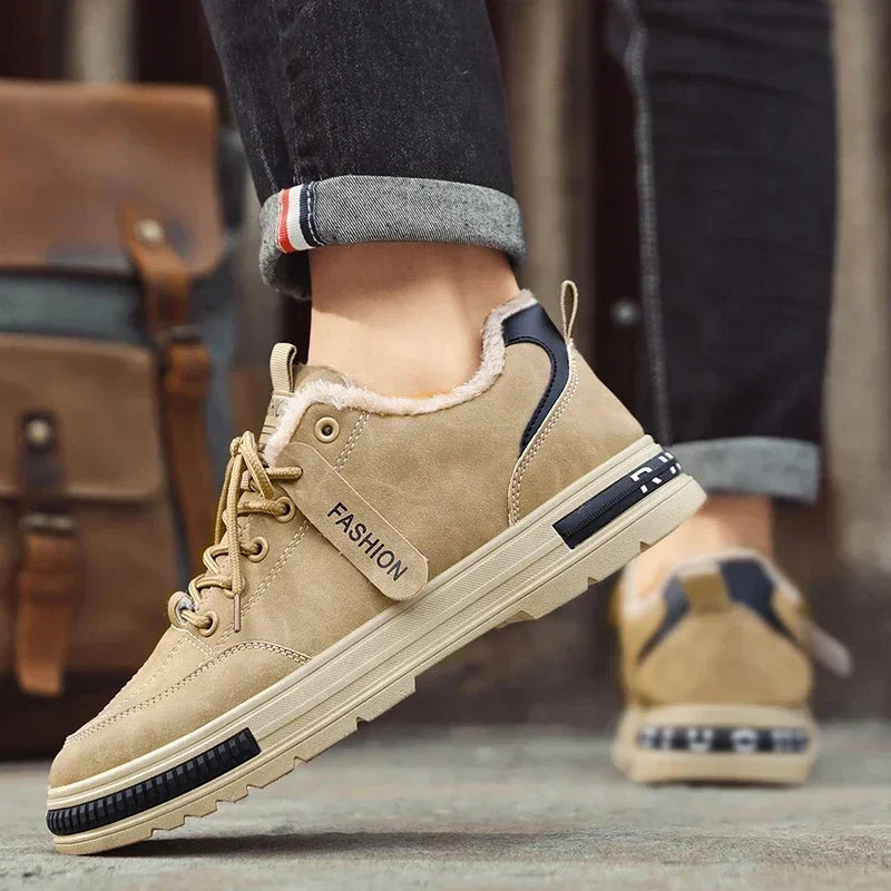 Heren Schoenen 2023 Winter Plush Fashion Men Shoes Simple and Versatile Men's Vulcanized Shoes Anti-slip Platform Casual Shoes