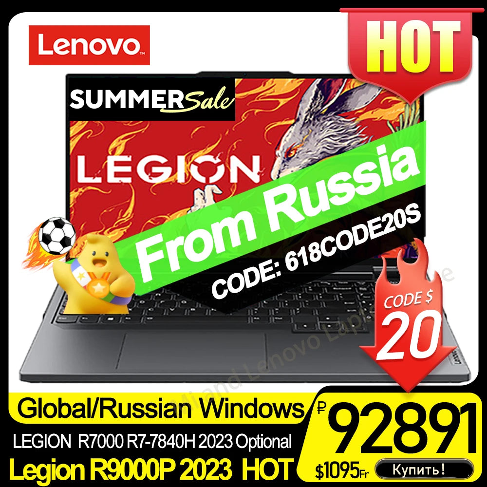 Lenovo Legion R9000P 2023 16inch E-sports Gaming Laptop AMD R9 7945HX RTX4060 100% sRGB Game Notebook PC Optional R7000 R7-7840H