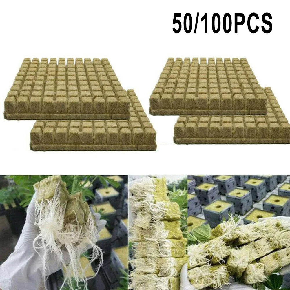 50/100Pcs Plant Starter Grow Starter Cubes Plug For Garden Greenhouse Orchard Sun Room Hydroponic Grow Media Cloning Plant