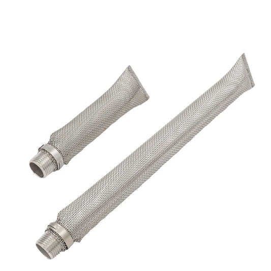 Stainless Steel Bazooka Screen with Male 1/2"NPT Fittings Filter Hops #16 Mesh for Homebrew Boil Kettle or Mash Tun