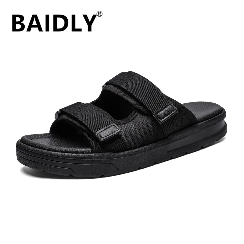 Men's Sandals Luxury Brand Summer Men Slippers Shoes Beach Slipper Open Toe Hook&loop Wear-resisting Sandals Schoenen Mannen